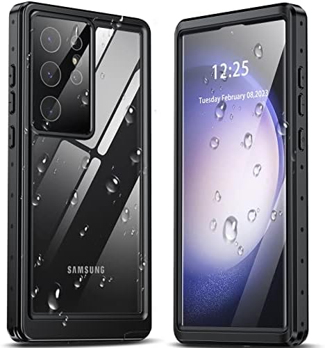 Goldju עבור Samsung Galaxy S23 Ultra Case, מארז אטום למים עם [מגן מסך מובנה], [12ft צבאי מלא גוף אטום-זעזוע]